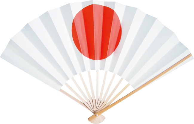 扇子 9寸11間 並骨.日の丸扇（ム印） No.1003